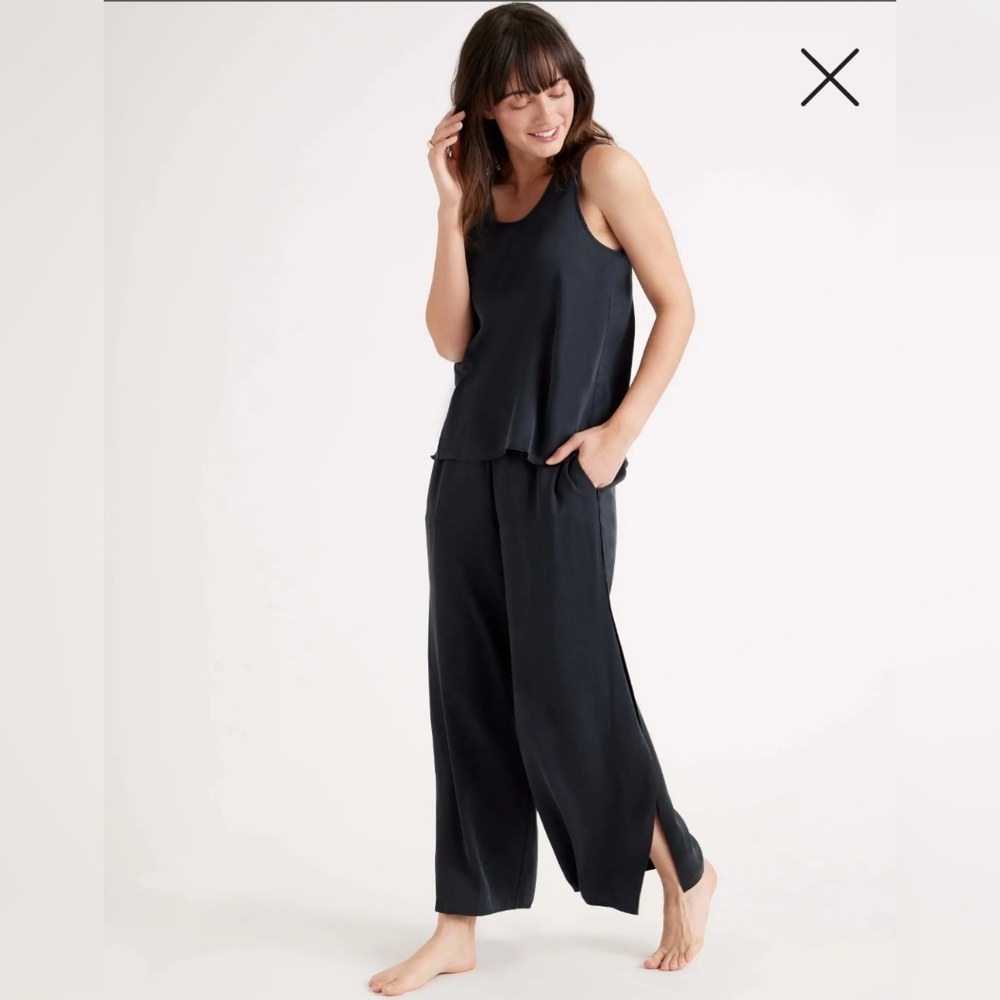 NWOT! Quince 100% Washable Black Silk Pajama Pants! Women's Sz. M (A50)